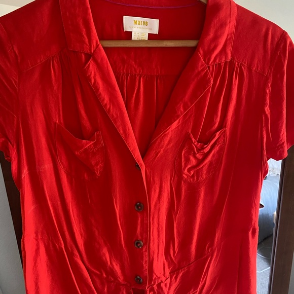 Anthropologie Tops - Anthropologie Maeve Vibrant Red Top